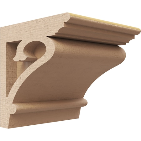 Ekena Millwork 4"W x 4"D x 4"H Wide Mayflower Rough Cedar Woodgrain TimberThane Corbel, Primed Tan CORUR04X04X04MAYRCPR